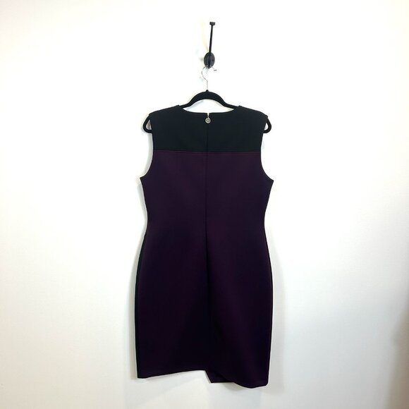 NEW Tommy Hilfiger Colorblock Asymmetric Sheath Dress Womens Sz 14 Purple Black - Picture 6 of 8